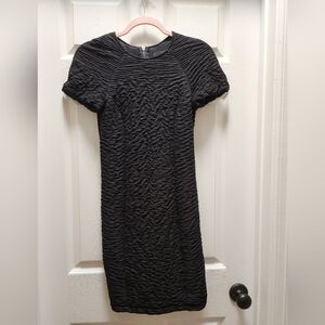 Zara Special Edition Bodycon Black Dress Size Small! Amazing Rouching!